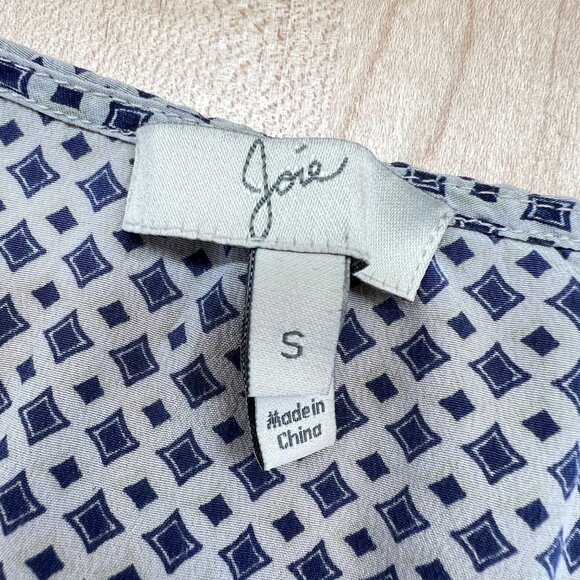 Joie Silk Sleeveless Floral Geometric Print Tank Top Navy Pink Orange Size Small - Picture 7 of 10